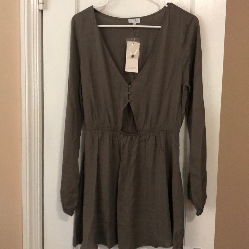 Tobi Olive Green Skater Dress